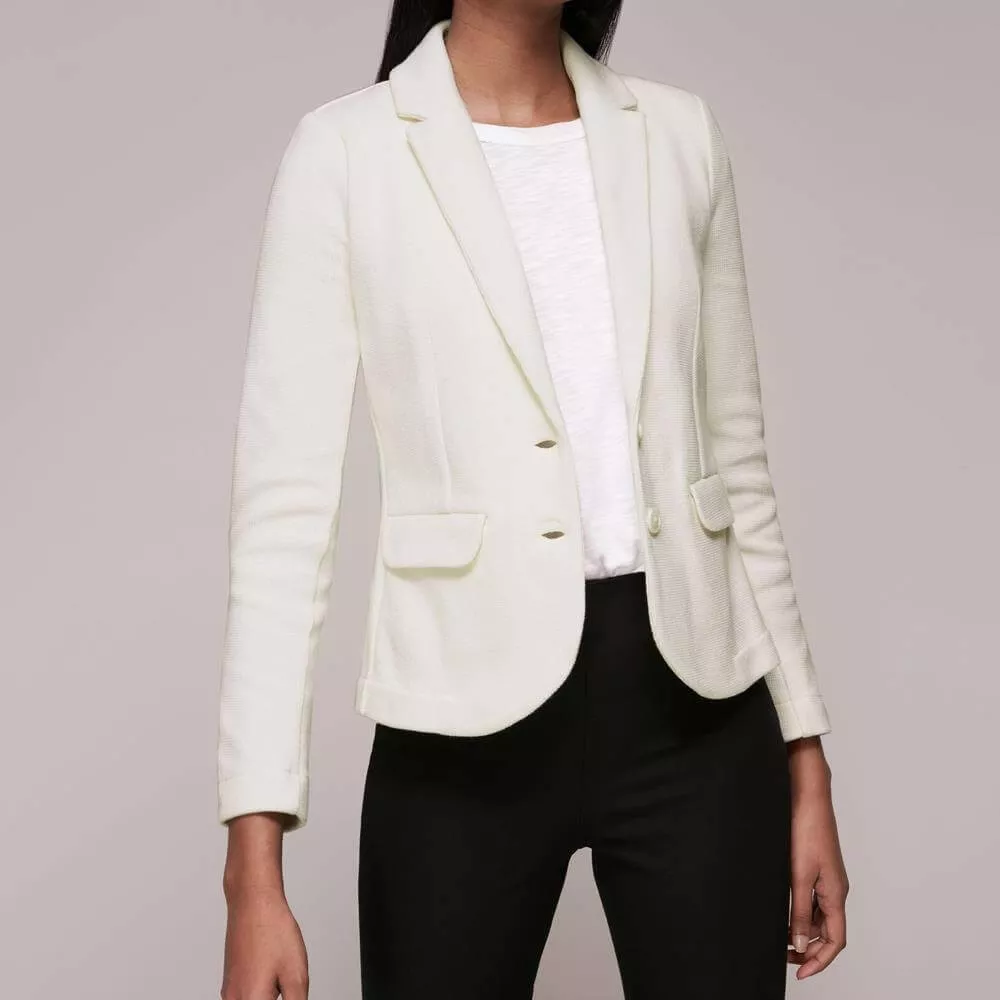 Whistles Ivory Slim Jersey Jacket